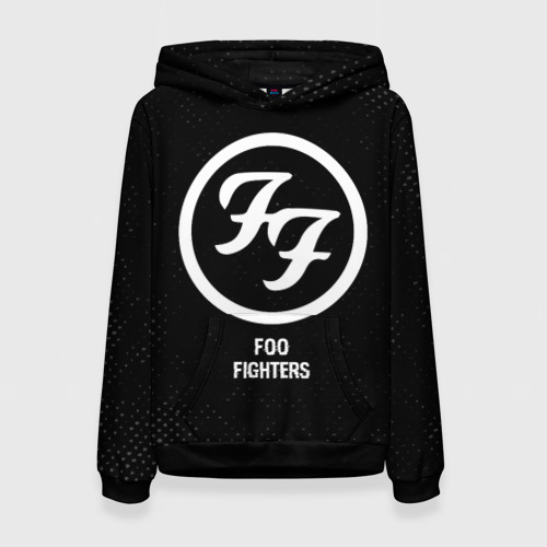 Женская толстовка 3D Foo Fighters glitch на темном фоне, цвет 3D печать