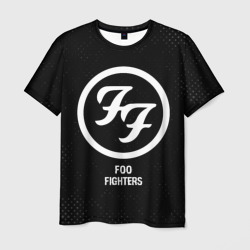 Мужская футболка 3D Foo Fighters glitch на темном фоне