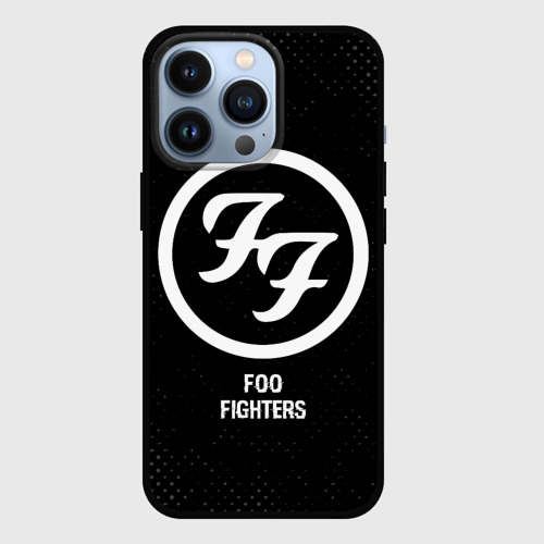 Чехол для iPhone 13 Pro Foo Fighters glitch на темном фоне