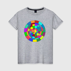 Женская футболка хлопок Круг спектр из прямоугольников