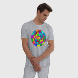 Мужская пижама хлопок Круг спектр из прямоугольников - фото 2