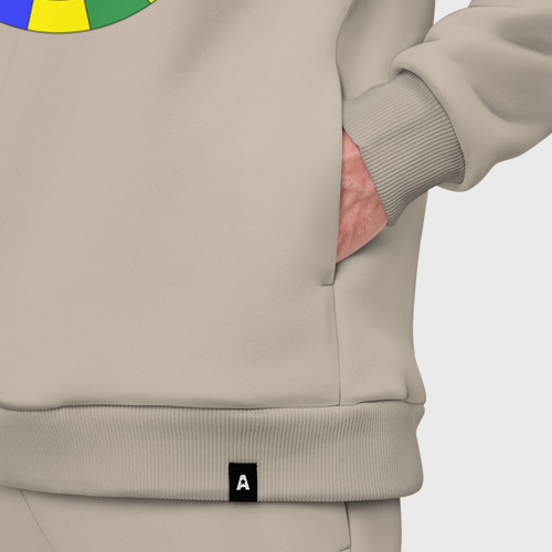 Мужской костюм oversize хлопок с принтом Круг спектр из прямоугольников, фото #4