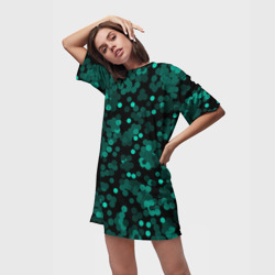 Платье-футболка 3D Бирюзовые с зеленым конфетти - фото 2