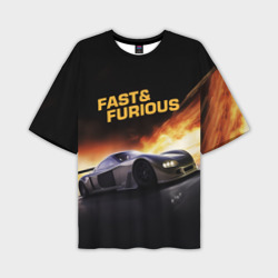 Мужская футболка oversize 3D Fast and Furious