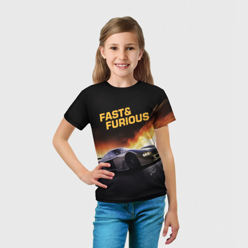 Детская футболка 3D Fast and Furious, цвет 3D печать - фото 5