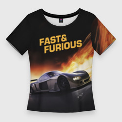 Женская футболка 3D Slim Fast and Furious