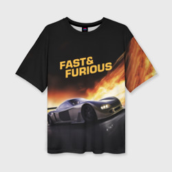 Женская футболка oversize 3D Fast and Furious