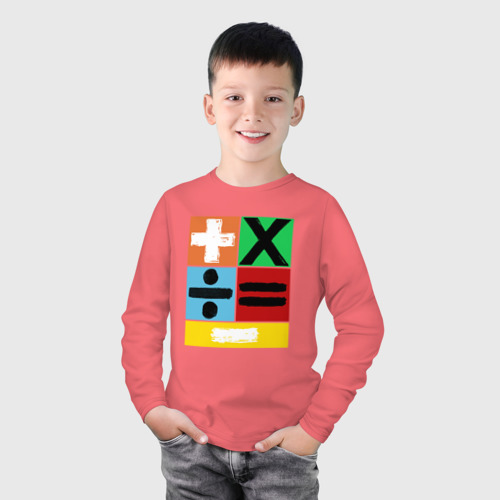 Детский лонгслив хлопок с принтом Математическая эра Эда Ширана, фото на моделе #1