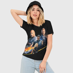 Женская футболка 3D Slim Форсаж: Хоббс и Шоу - фото 2