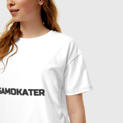 Женская футболка хлопок Oversize Samokater - фото 2
