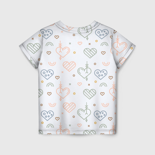 Детская футболка 3D Lovely hearts, цвет 3D печать - фото 2