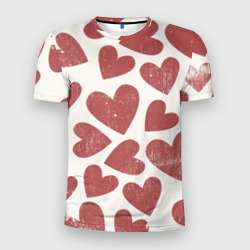 Мужская футболка 3D Slim Hearts