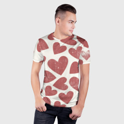 Мужская футболка 3D Slim Hearts - фото 2