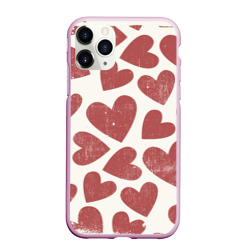 Чехол для iPhone 11 Pro Max матовый Hearts