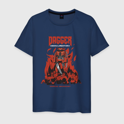 Мужская футболка из хлопка с принтом Dagger Guy Night by Android Broadcast, вид спереди №1