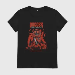 Женская футболка хлопок Dagger Guy Night by Android Broadcast