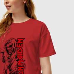 Женская футболка хлопок Oversize Iron Maiden fans - фото 2