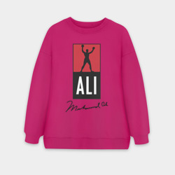 Женский свитшот oversize без начеса хлопок Muhammad Ali boxer