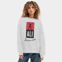 Женский свитшот oversize без начеса хлопок Muhammad Ali boxer - фото 2