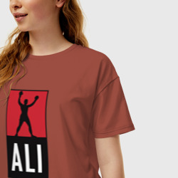 Женская футболка хлопок Oversize Muhammad Ali boxer - фото 2