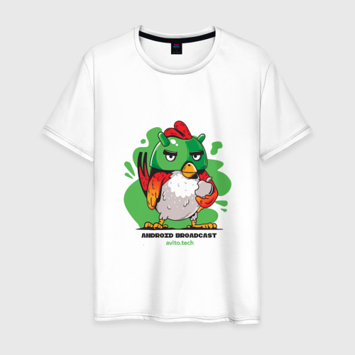 Мужская футболка хлопок AndroBird by Android Broadcast, цвет белый