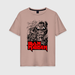 Женская футболка хлопок Oversize Iron Maiden eyes