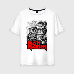 Женская футболка хлопок Oversize Iron Maiden eyes