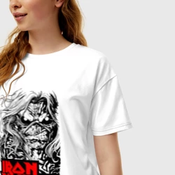 Женская футболка хлопок Oversize Iron Maiden eyes - фото 2