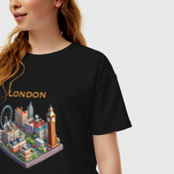 Женская футболка хлопок Oversize London Isometric - фото 2