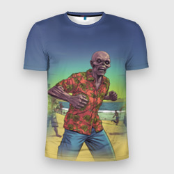 Мужская футболка 3D Slim Зомби на пляже