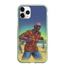 Чехол для iPhone 11 Pro Max матовый Зомби на пляже