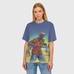Женская футболка oversize 3D Зомби на пляже - фото 2