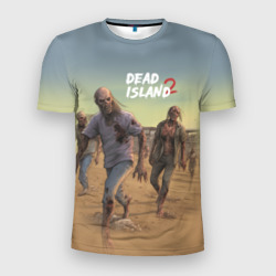 Мужская футболка 3D Slim Zombies on the beach