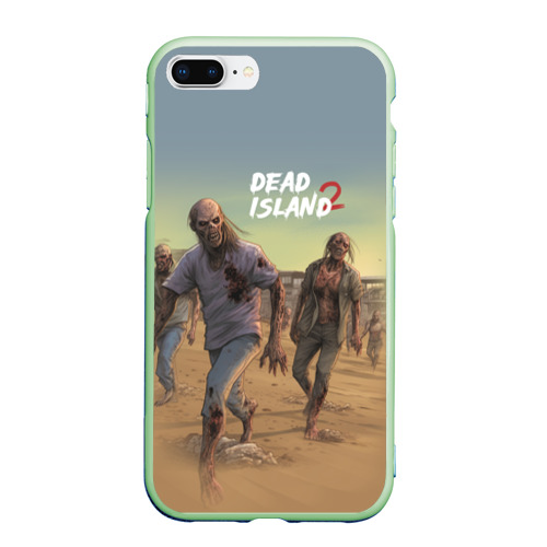 Чехол для iPhone 7Plus/8 Plus матовый с принтом Zombies on the beach, вид спереди #2