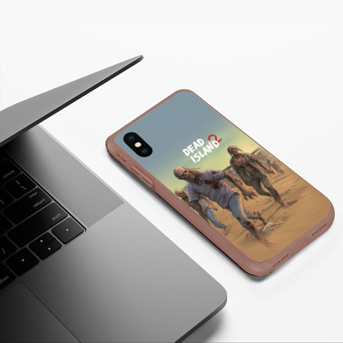 Чехол для iPhone XS Max матовый Zombies on the beach, цвет коричневый - фото 5