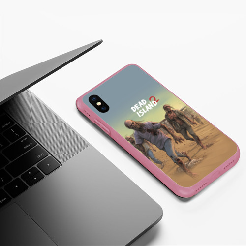 Чехол для iPhone XS Max матовый Zombies on the beach, цвет малиновый - фото 5