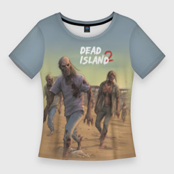 Женская футболка 3D Slim Zombies on the beach