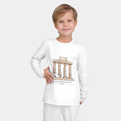 Детская пижама с лонгсливом хлопок Future of Background by Android Broadcast, цвет белый - фото 3