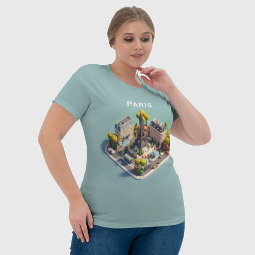 Женская футболка 3D Paris Isometric, цвет 3D печать - фото 6