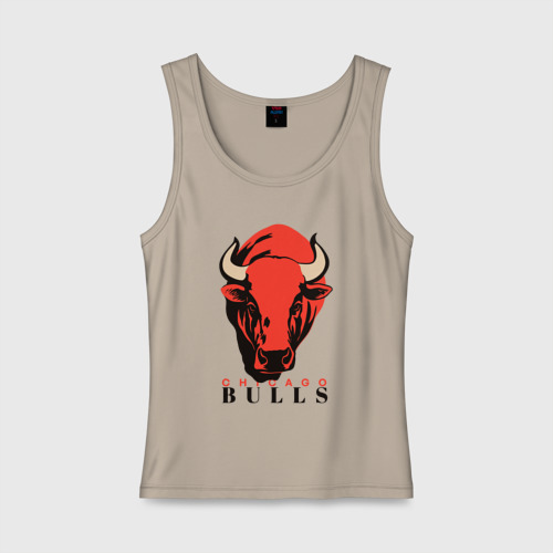 Женская майка хлопок Chicago bull, цвет миндальный