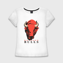 Женская футболка хлопок Slim Chicago bull