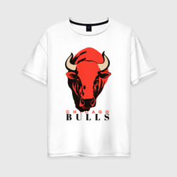 Женская футболка хлопок Oversize Chicago bull