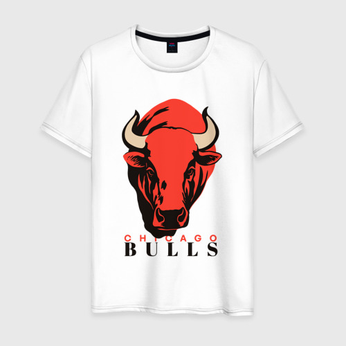 Мужская футболка хлопок Chicago bull, цвет белый