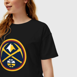 Женская футболка хлопок Oversize Denver Nuggets logo - фото 2