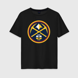 Женская футболка хлопок Oversize Denver Nuggets logo