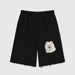 Женские шорты oversize футер хлопок Милый самоед с бантиком