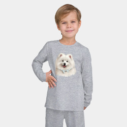 Детская пижама с лонгсливом хлопок Милый самоед с бантиком - фото 2