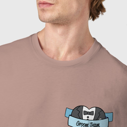 Мужская футболка хлопок с принтом Команда жениха, фото #4