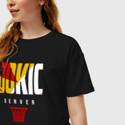Женская футболка хлопок Oversize Jokic - фото 2