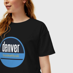 Женская футболка хлопок Oversize Denver Nuggets basketball - фото 2